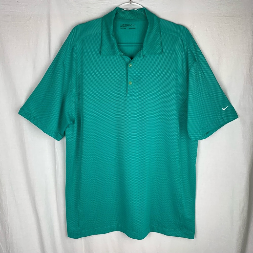 Nike Golf Polo Fit Dry Green Short Sleeve Size XL